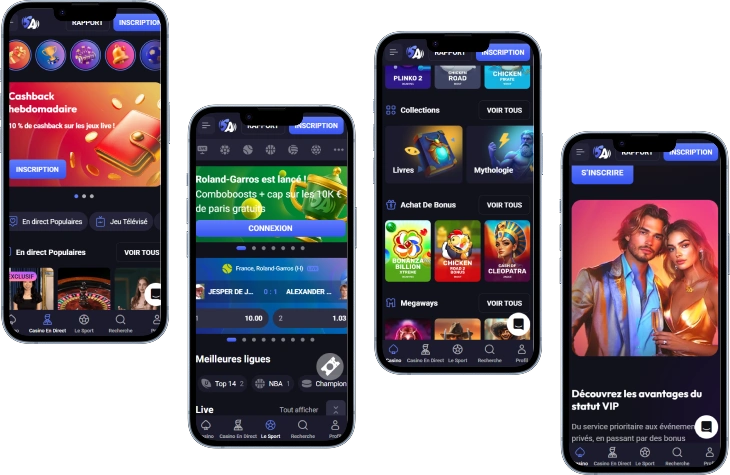 SpinAura Casino version mobile avec casino en direct, paris sportifs, collections de jeux et espace VIP